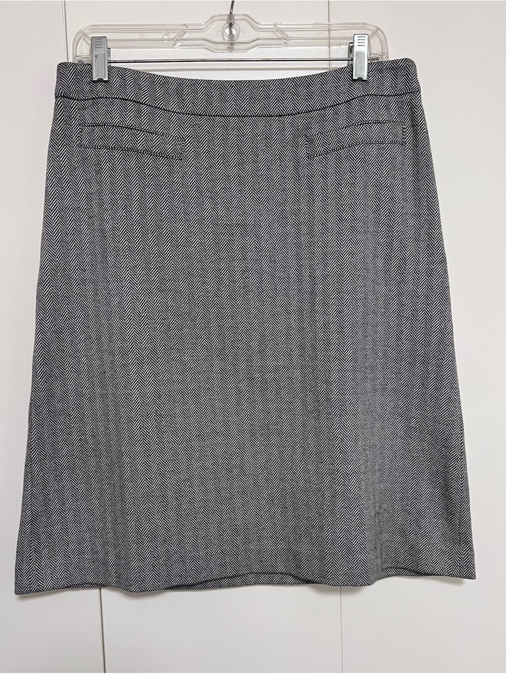 Talbots Gray Herringbone A-Line Skirt